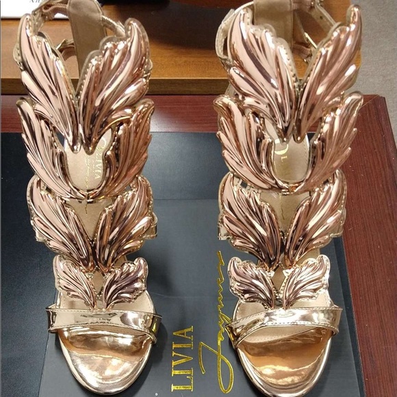 Open Toe High Heel Wing Sandals - Picture 5 of 5